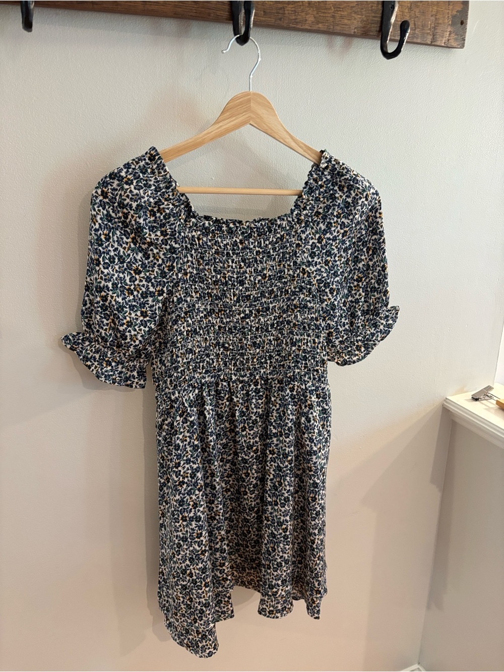 Copper Key Smocked Floral Mini Dress - Blue Multi